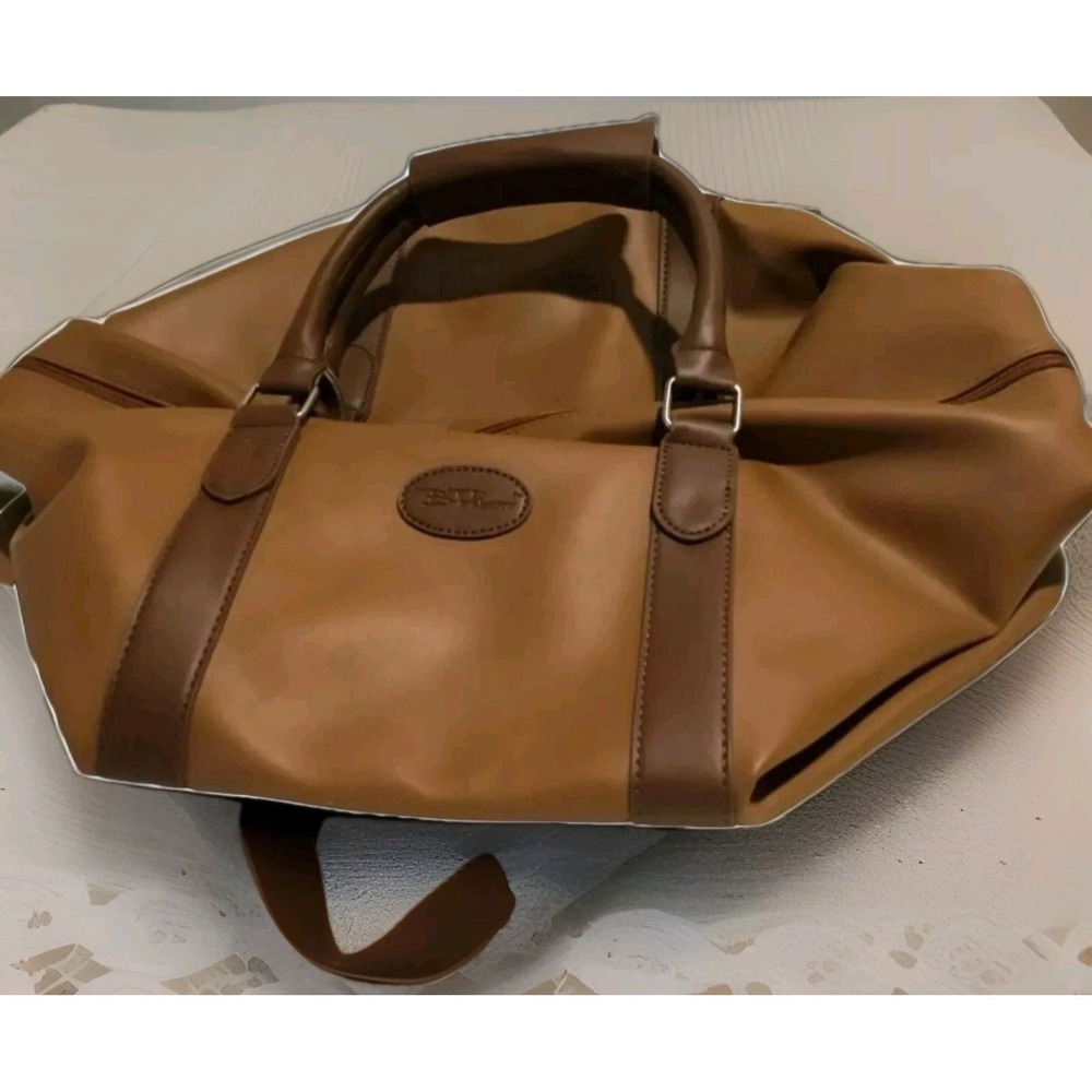 Bella Russo Brown Faux Leather Satchel Overnight Bag 19x10x7 Duffle,Travel,